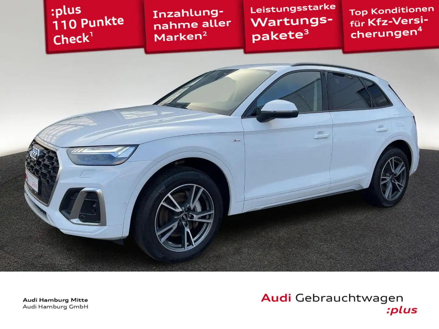 Audi Q5 50 TFSI e S line quattro S tronic Matrix Navi Weiß - 1