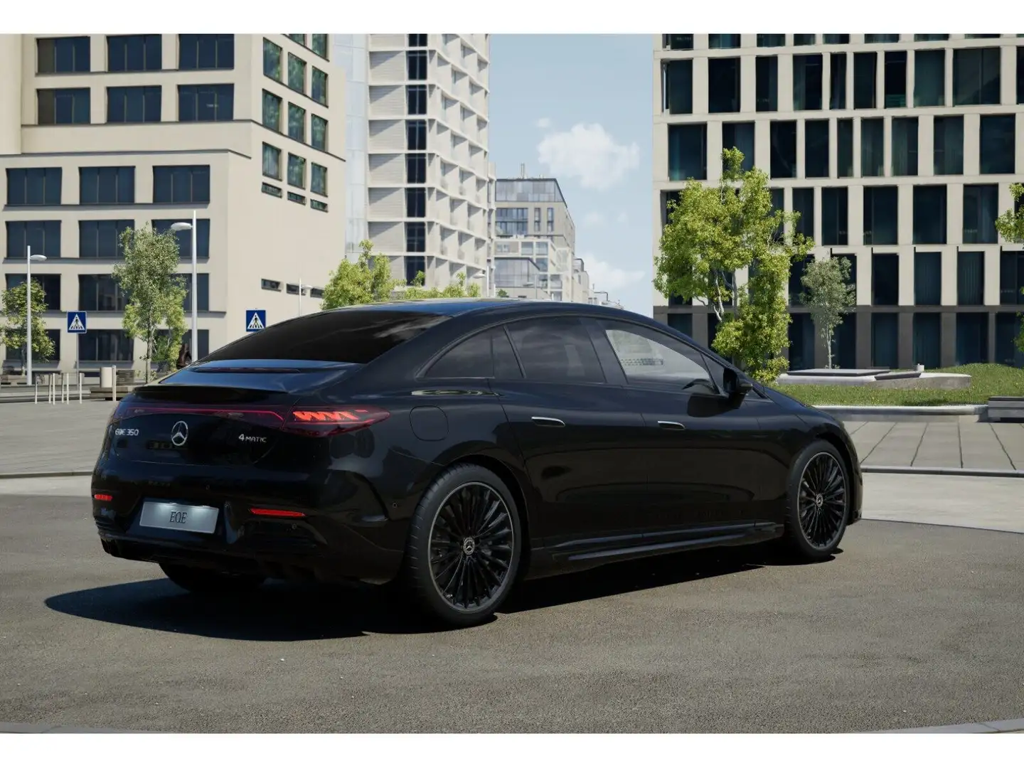 Mercedes-Benz EQE 350 4M AMG+Night+Pano+360+Memory+HuD+FlexBon Schwarz - 2