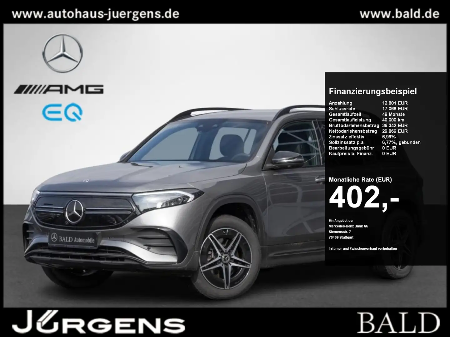 Mercedes-Benz EQB 300 4M AMG/Wide/LED/360/Easy-P/Amb/Night/18" Grau - 1