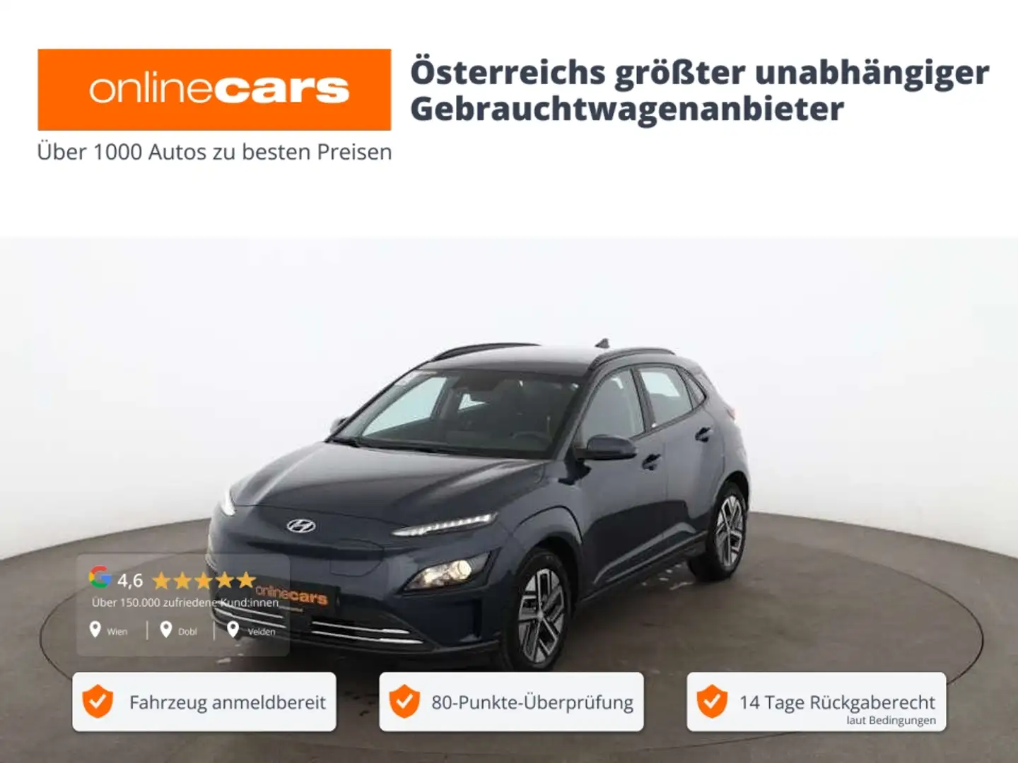 Hyundai KONA Elektro Select 64kWh Aut RADAR SITZHZG R-CAM Blau - 1