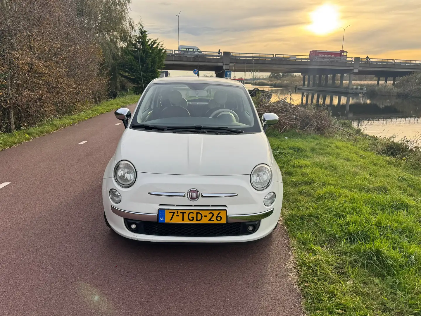 Fiat 500 0.9 TwinAir Lounge|Pano|Luxe|Leder| Wit - 2