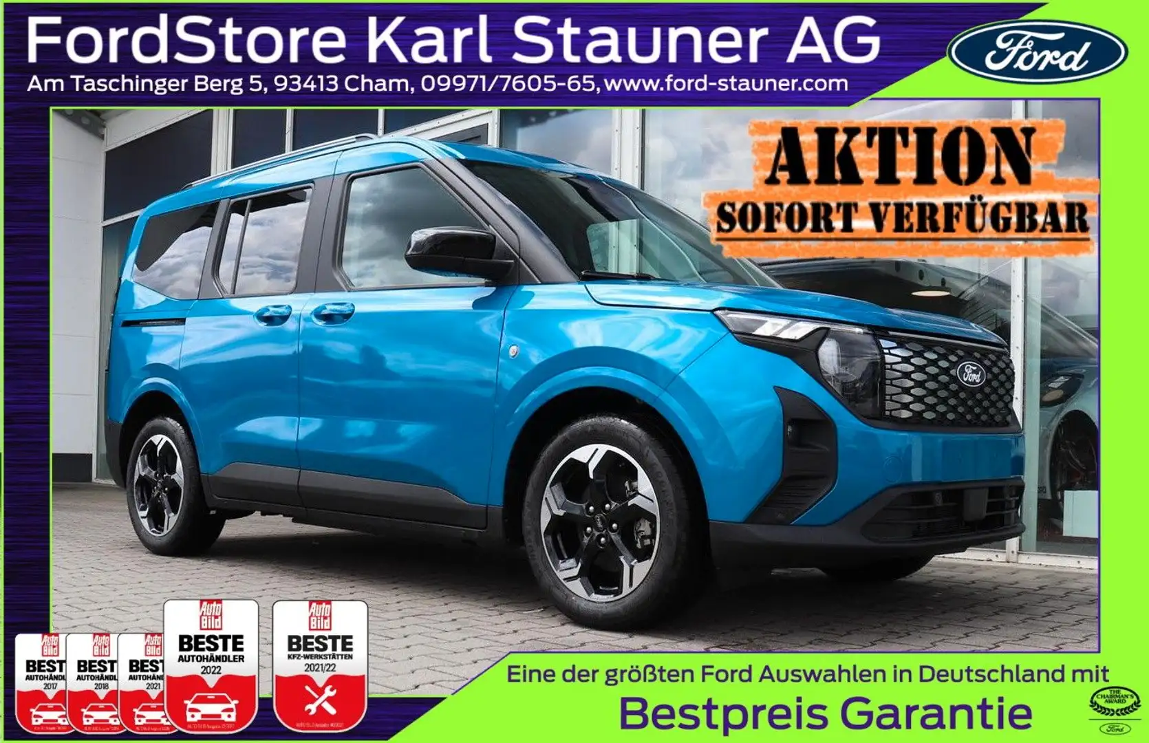 Ford Tourneo Courier Tourneo E-Courier ELEKTRO Titanium NEUES MODELL Blau - 1