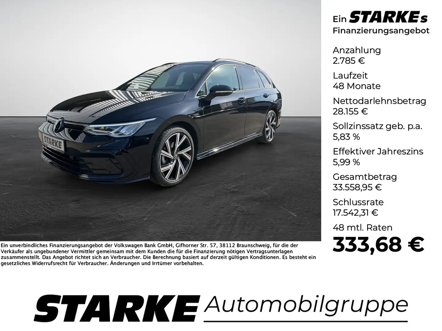Volkswagen Golf Variant 1.5 eTSI DSG R-Line Schwarz - 1