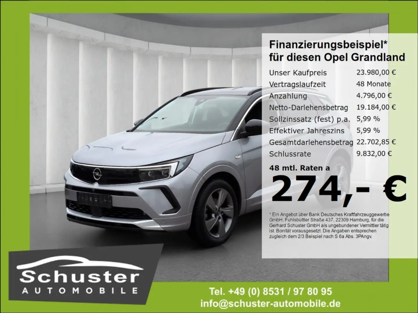 Opel Grandland Ultimate 1.5D*Autom ACC LED 2xKam 18* Grau - 1