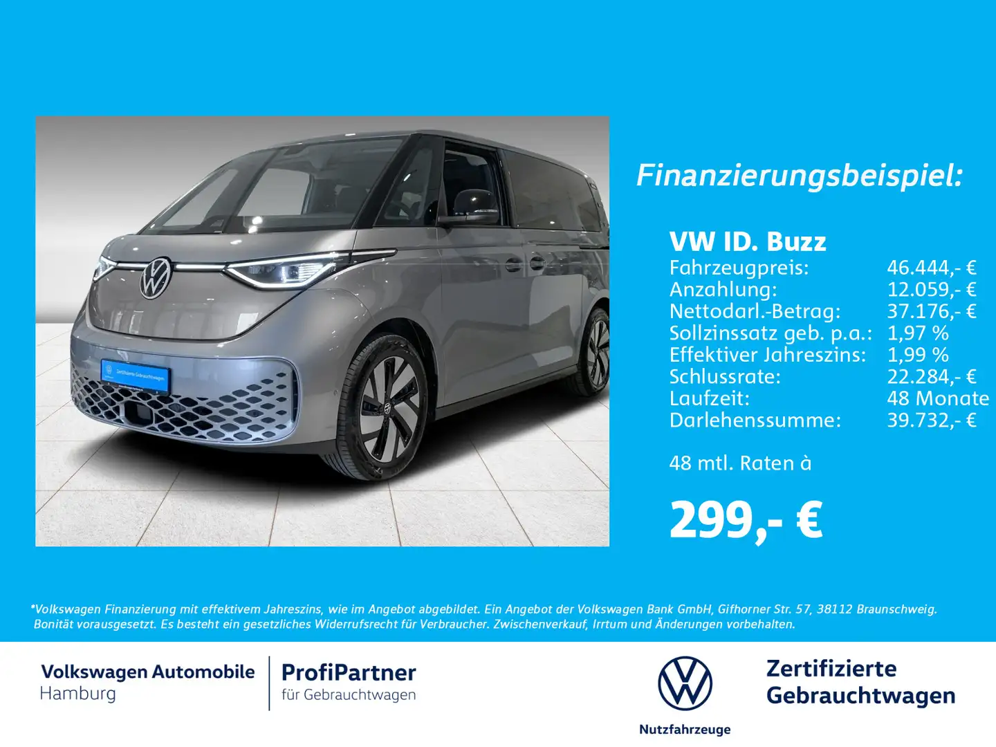 Volkswagen ID. Buzz ID.Buzz Pro 204 PS / 77 kW Navi AHK Open & Close Silber - 1