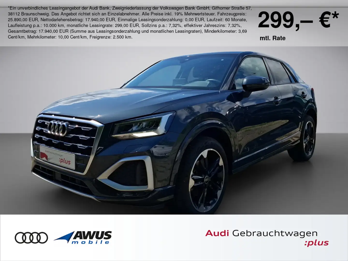 Audi Q2 30 TFSI advanced Standheizung, AHK, Klima Grau - 1