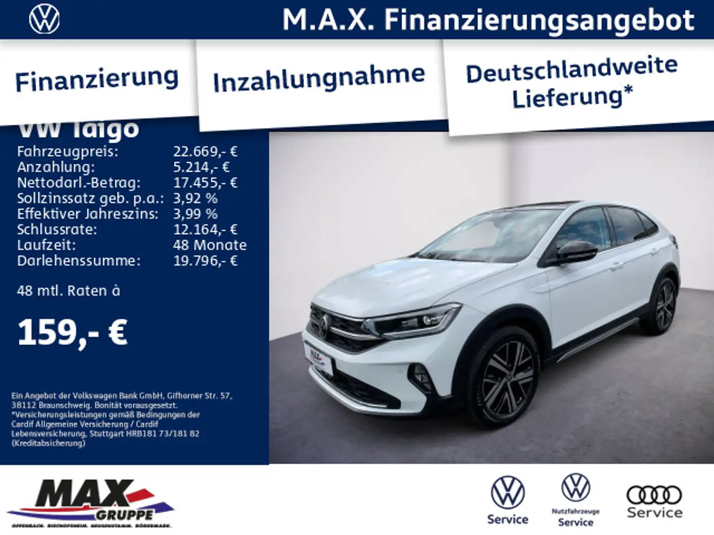 Volkswagen Taigo 1.0 TSI STYLE LED+KAMERA+PANO+DCP+NAVI+APP Blanc - 1