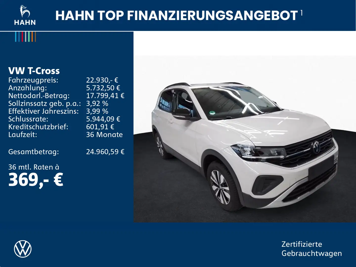 Volkswagen T-Cross 1.0TSI Goal LED AHK ACC APP PDC Sitzhzg Grau - 2