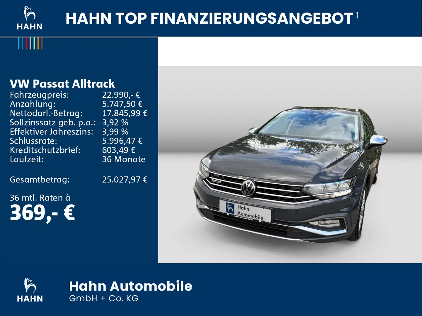 Volkswagen Passat Alltrack 2.0TDI DSG 4Mo 360° AHK LED Navi Grijs - 2