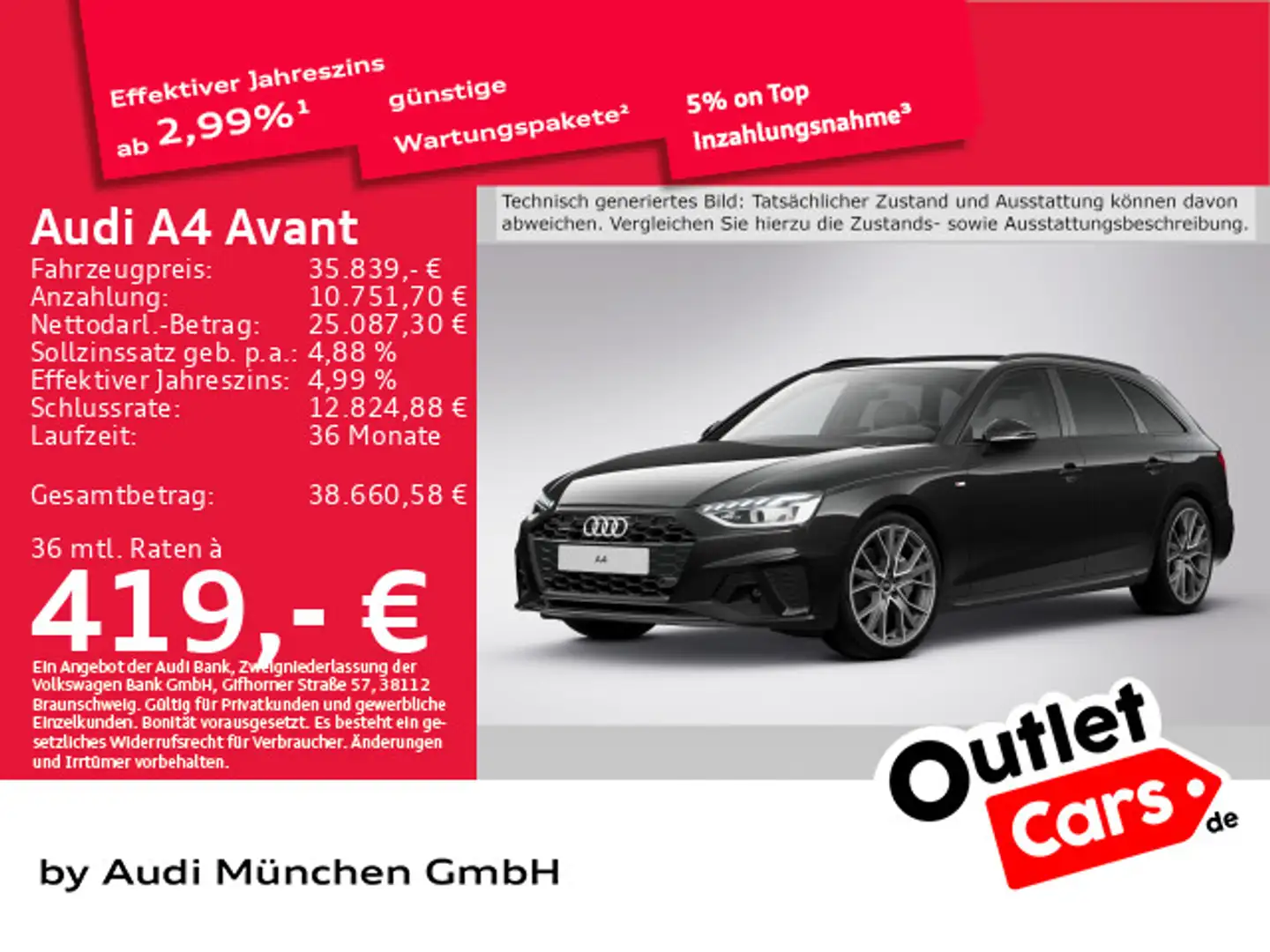 Audi A4 S line 40 TFSI quattro 150(204) kW(PS) Schwarz - 1