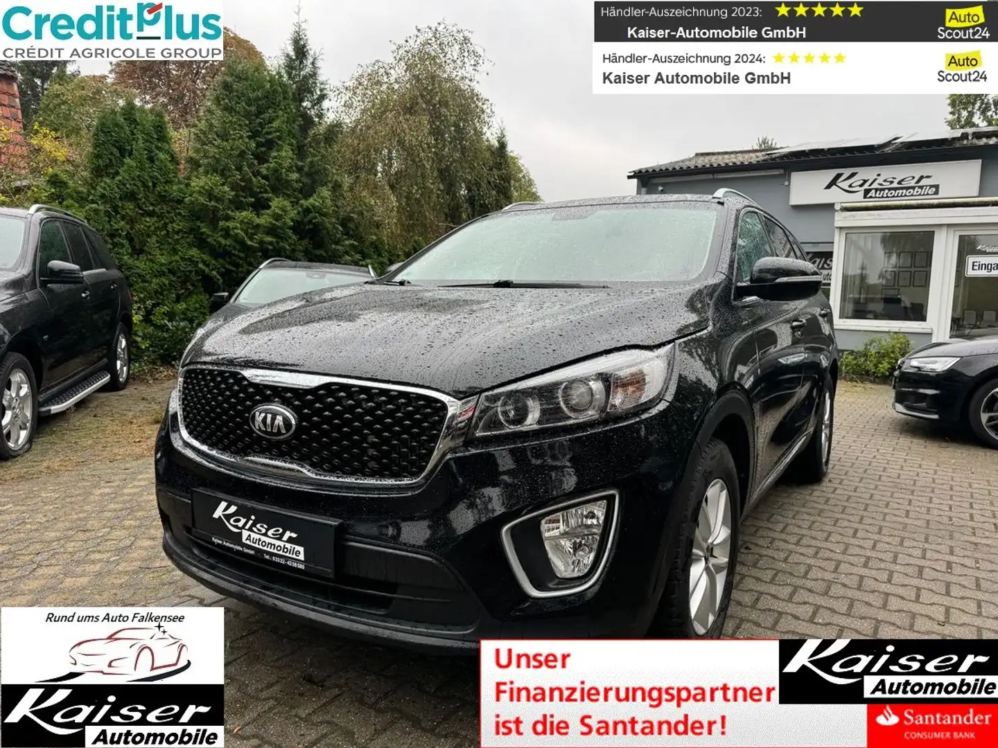 Kia Sorento Edition 7-Scheckheft-1.Besitz-PDC-AHK-Tempomat-Iso Schwarz - 1