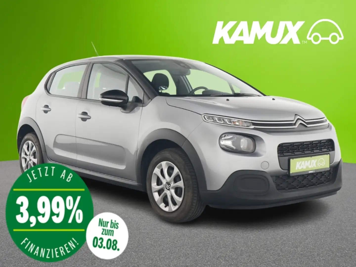 Citroen C3 1.2PureTech Feel+LED+KLIMA+SHZ+CarPlay/AndroidAuto Grau - 1