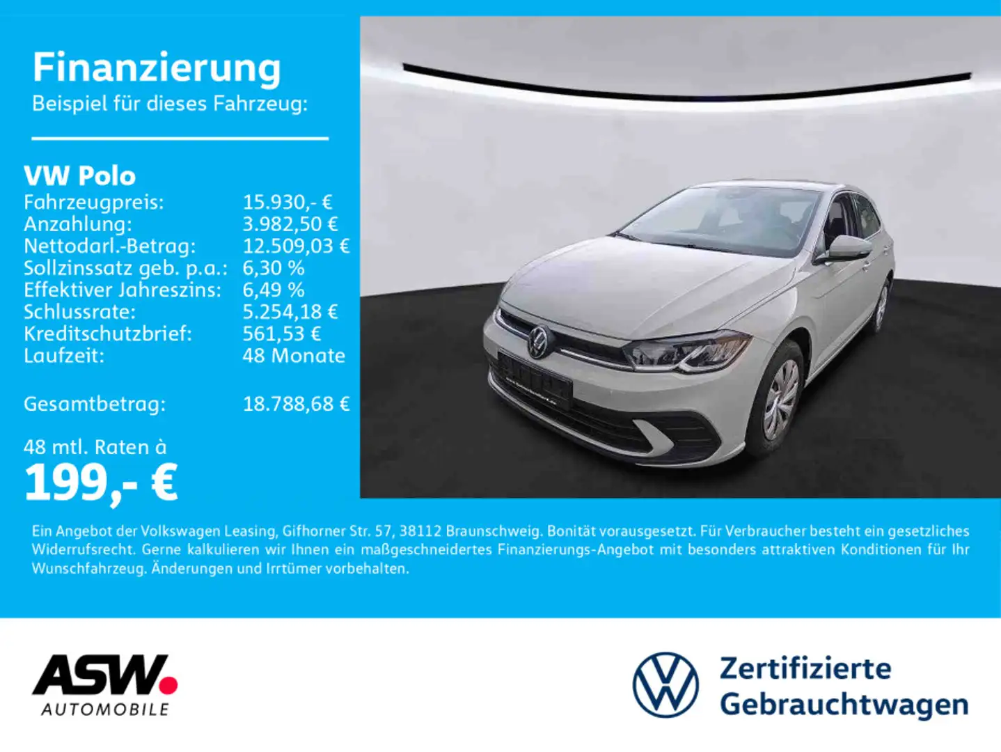 Volkswagen Polo Life 1.0 MPI LED PDC RFK AppConnect Grau - 1
