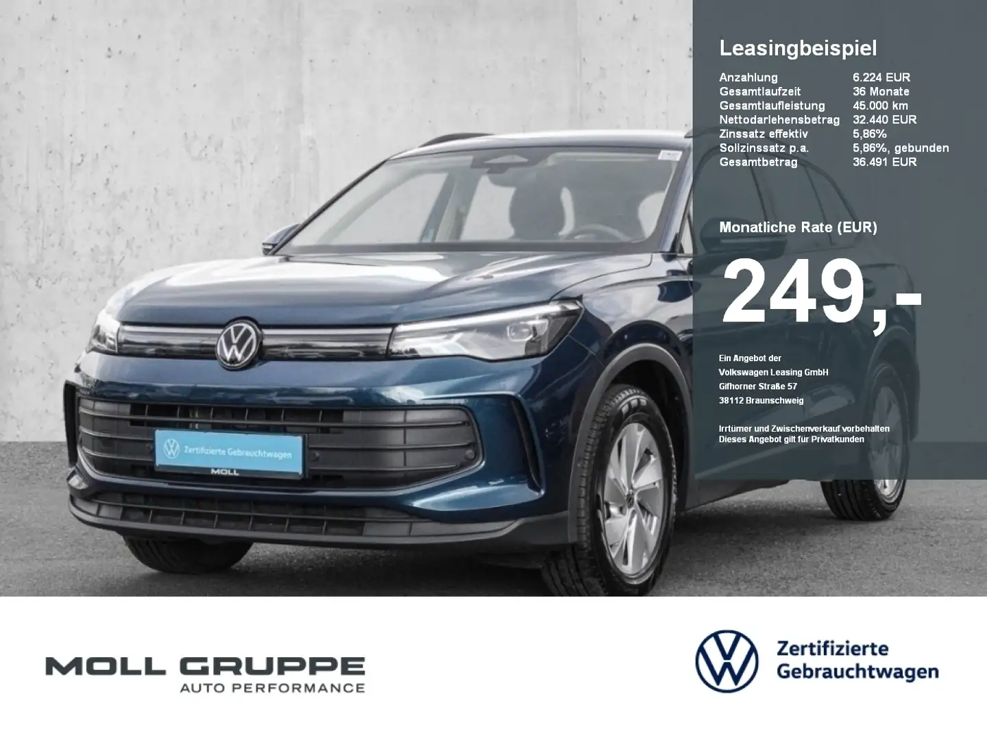 Volkswagen Tiguan 1.5 eTSI DSG NAVI PARKASS PDC SPURH KAM Albastru - 1