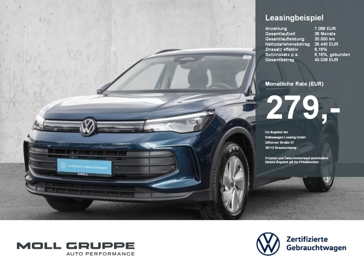 Volkswagen Tiguan 1.5 eTSI DSG NAVI PARKASS PDC SPURH KAM Azul - 1