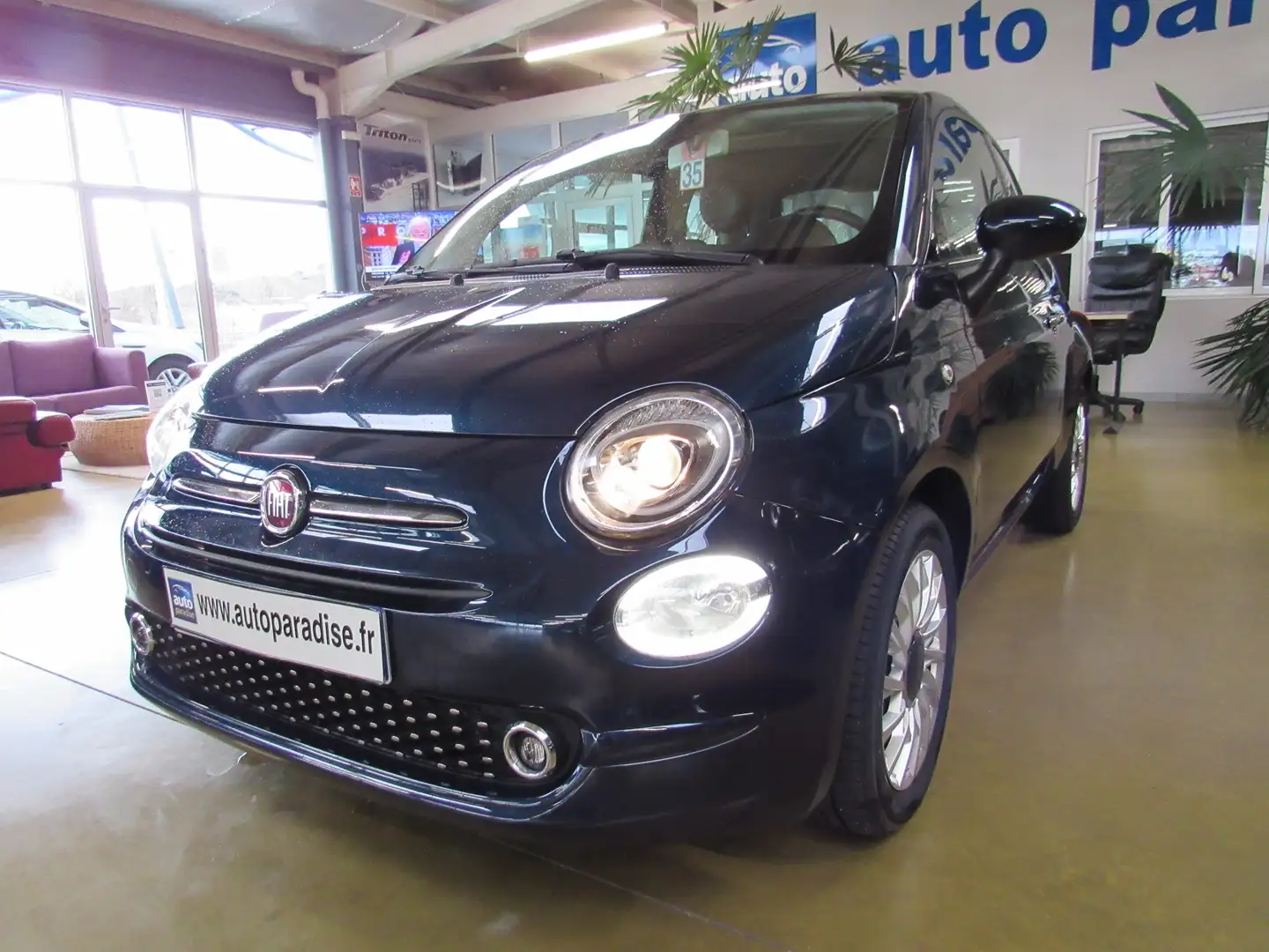 Fiat 500 1.2 69 LOUNGE Bleu - 1