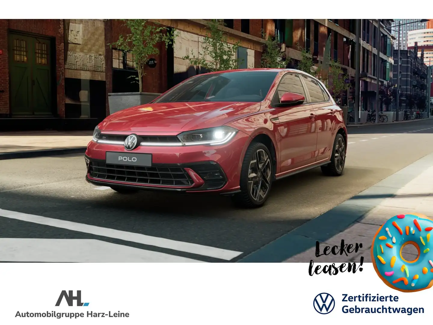 Volkswagen Polo 1.0 TSI R-Line DSG IQ.Light ACC RFK Navi DAB Rot - 1