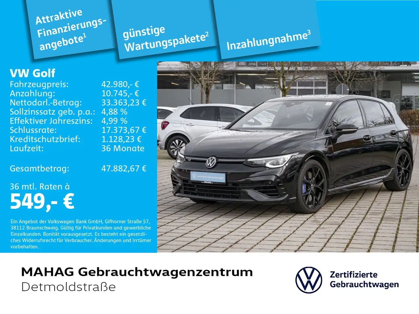 Volkswagen Golf VIII R BlackStyle 4Mot 2.0 TSI Leder IQ.Lig Schwarz - 1