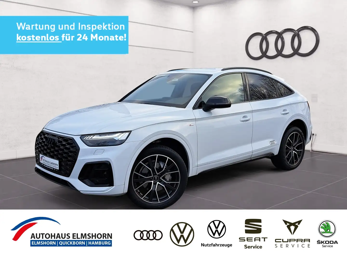 Audi Q5 Sportback S line 40 TDI quattro S tronic AHK MATR Weiß - 1