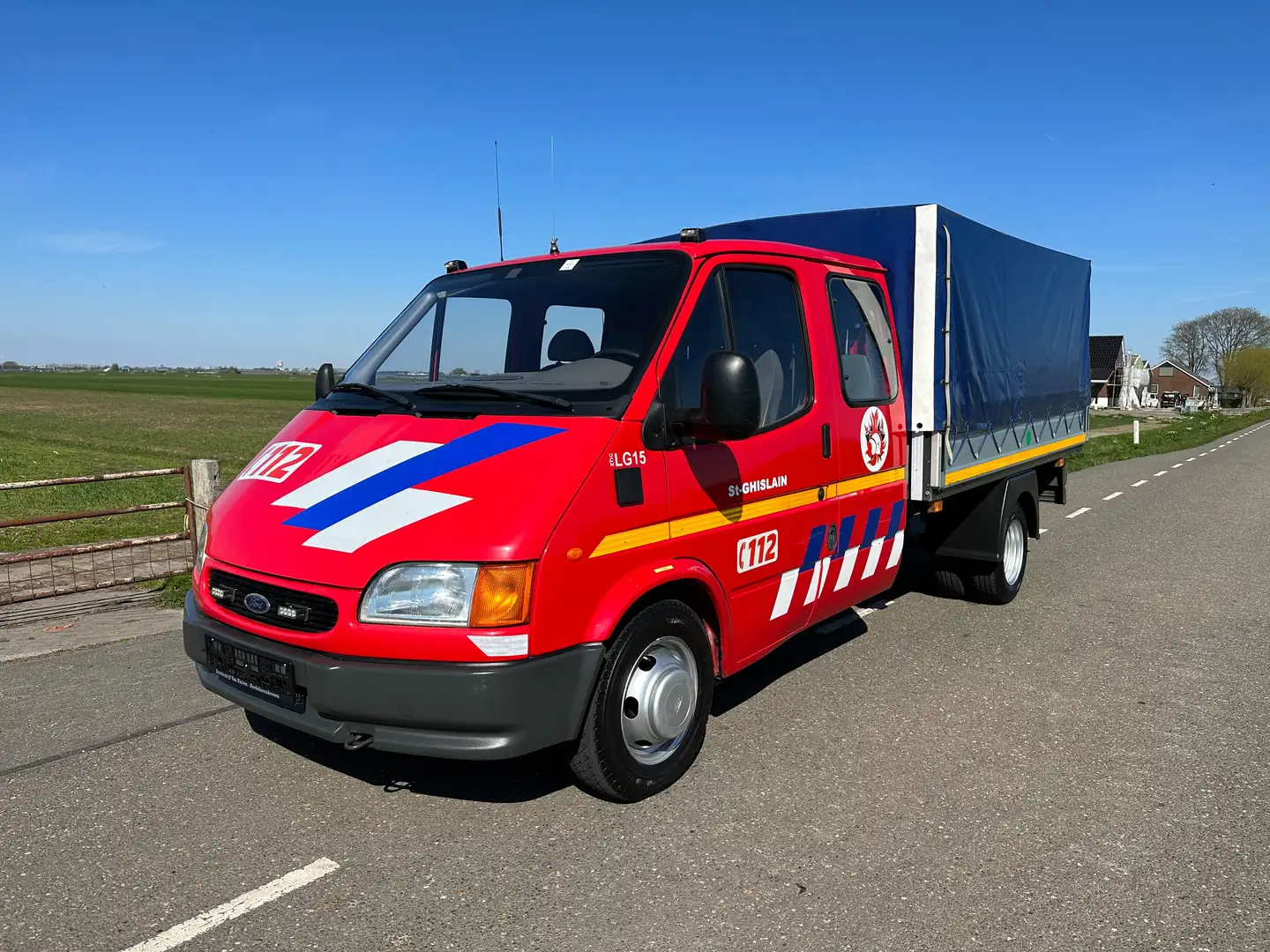 Ford Transit 2.0 Benzine , Dubbel Cabine Pick Up Brandweer Rojo - 1