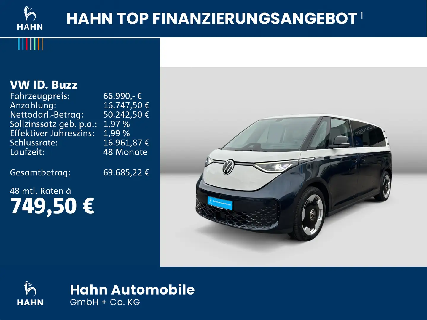 Volkswagen ID. Buzz Pro LWB 210kW HARMAN PANO AREA 7SITZER Blauw - 2