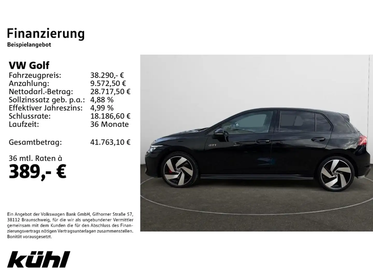 Volkswagen Golf GTI Golf VIII 2.0 TSI DSG GTI Navi,LM18 Schwarz - 2