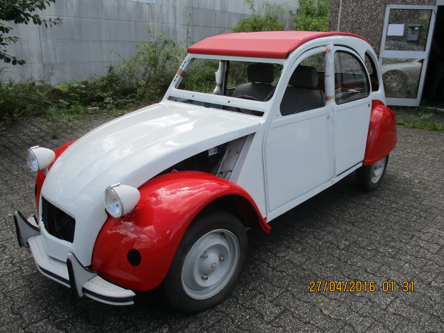 Citroen 2CV Dolly rot/weiß verz. Chassis 1Jahr Gewährl. Rojo - 2