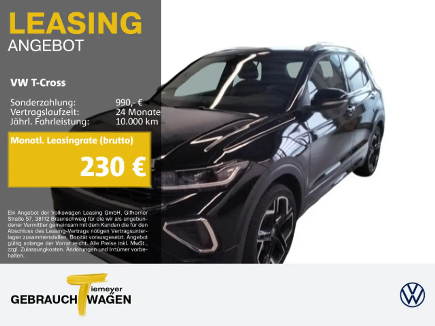 Volkswagen T-Cross 1.0 TSI R-LINE LM18 MATRIX KAMERA ASSIST Schwarz - 1