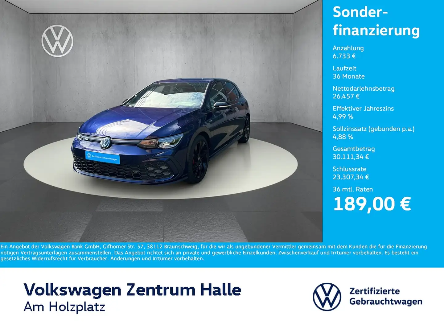 Volkswagen Golf VIII GTD 2.0 TDI DSG Blu/Azzurro - 1