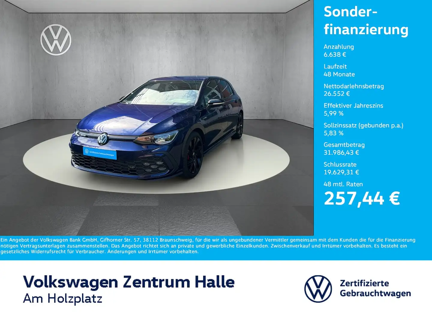 Volkswagen Golf VIII GTD 2.0 TDI DSG Kék - 1