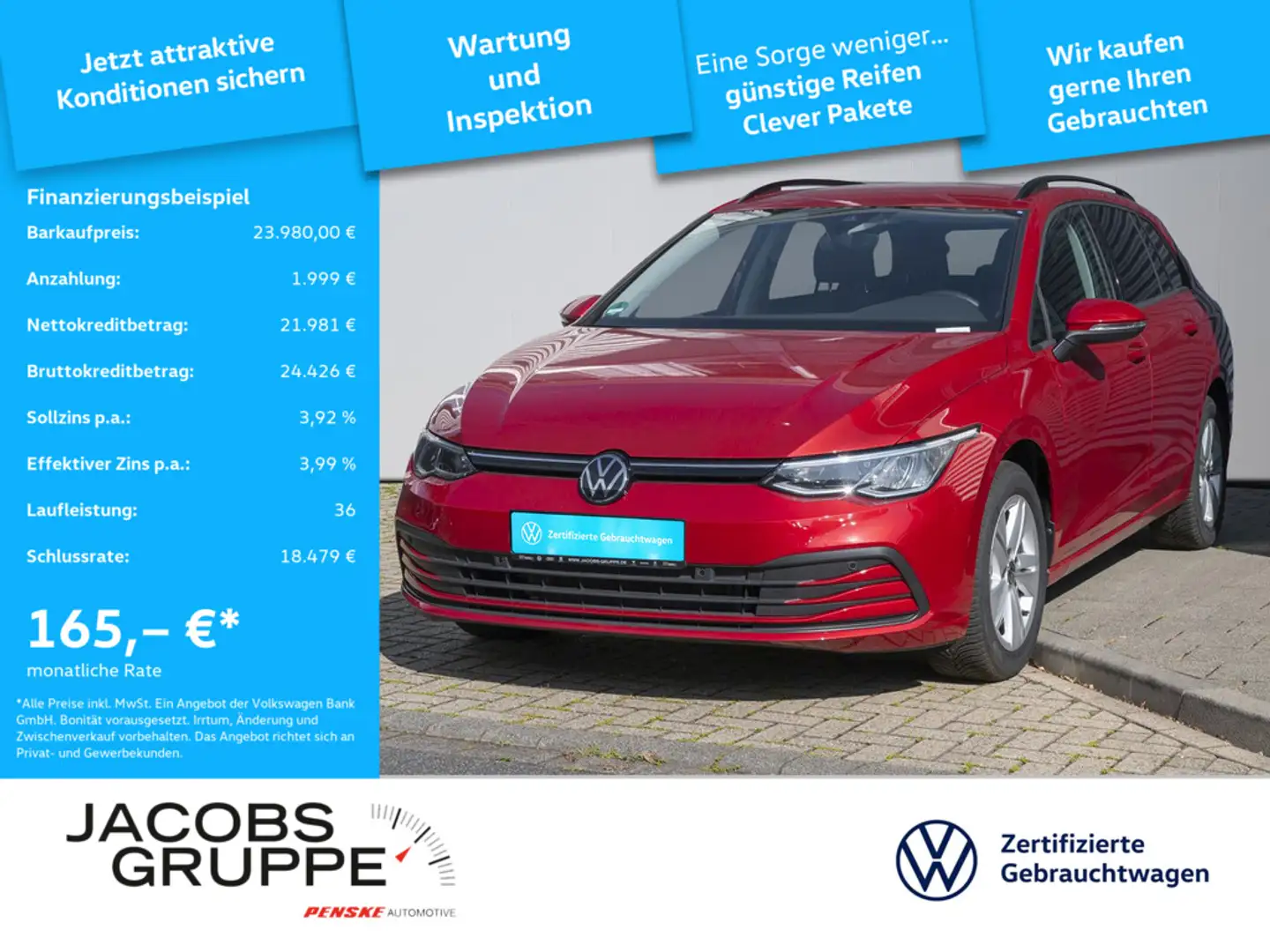 Volkswagen Golf VIII Variant Life 2.0 TDI DSG Standhzg*ACC*RFK Rot - 1