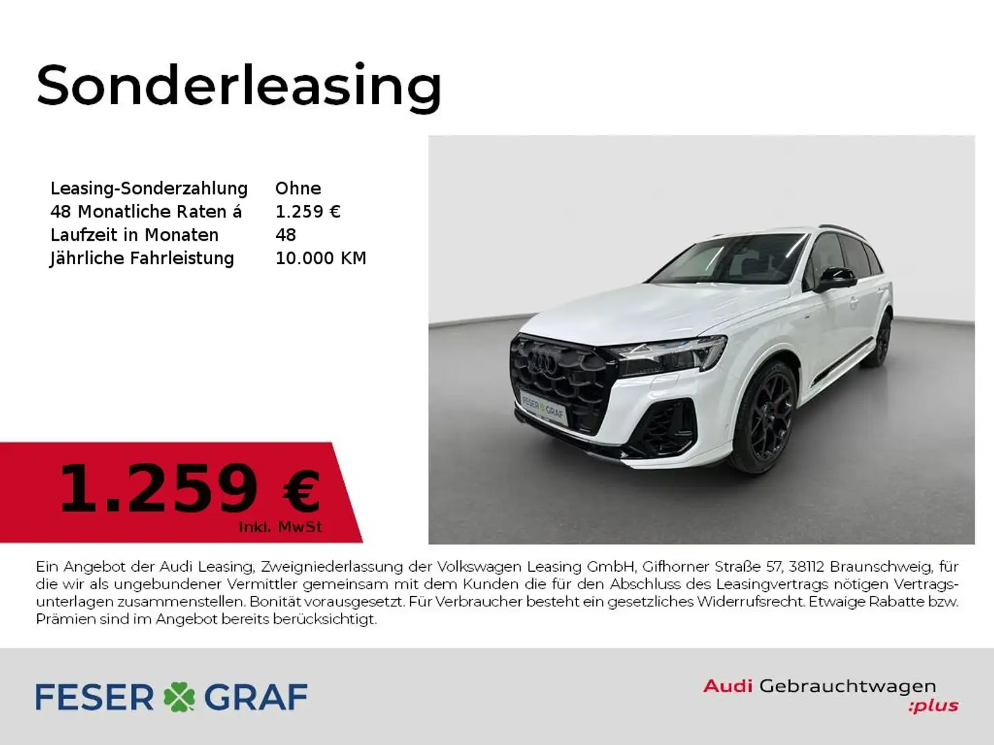 Audi Q7 SUV S line 55 TFSI e quattro 290(394) kW(PS) tiptr Weiß - 1