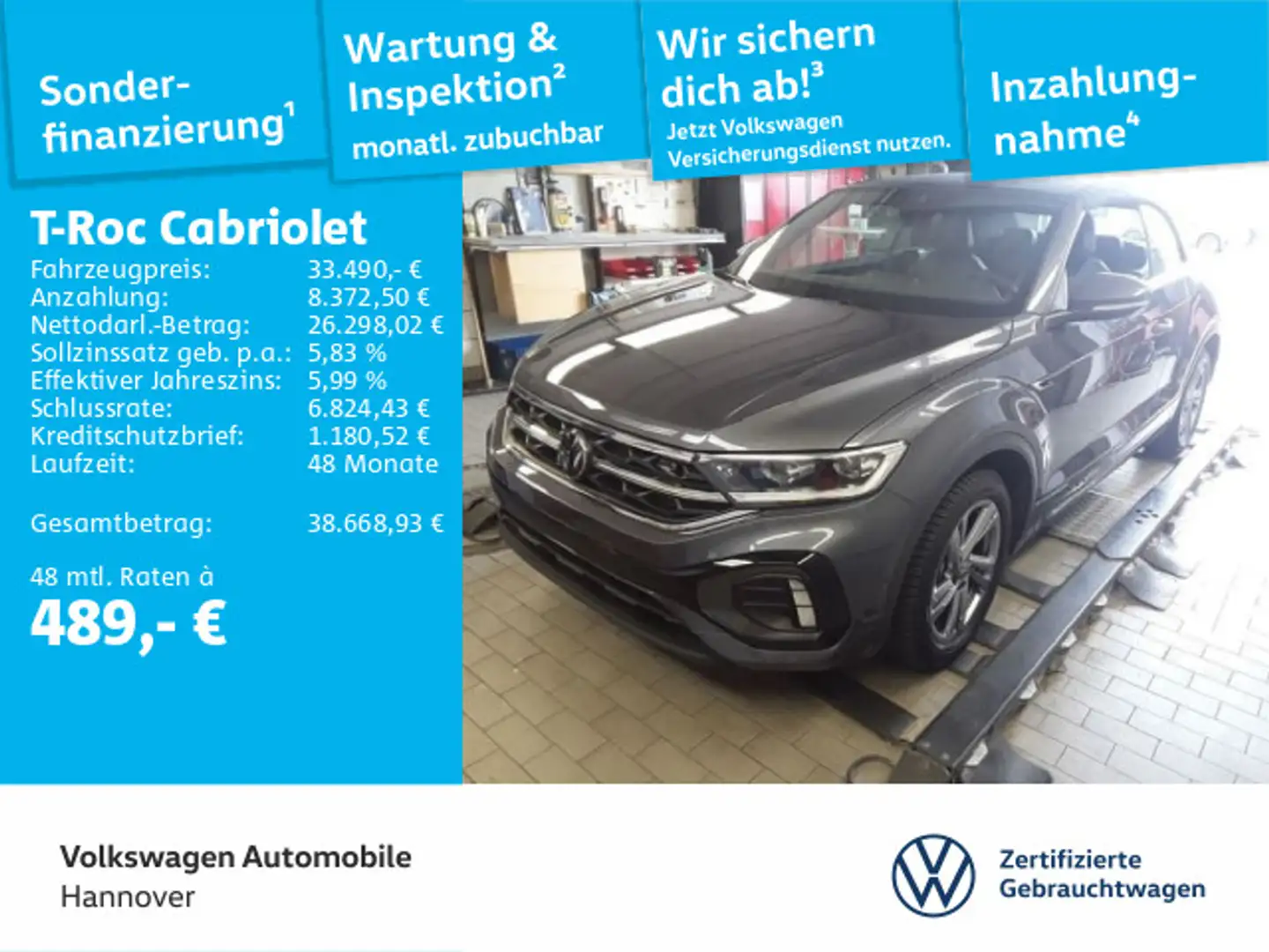 Volkswagen T-Roc 1.5 TSI DSG R-Line Navi Kamera A Grau - 1