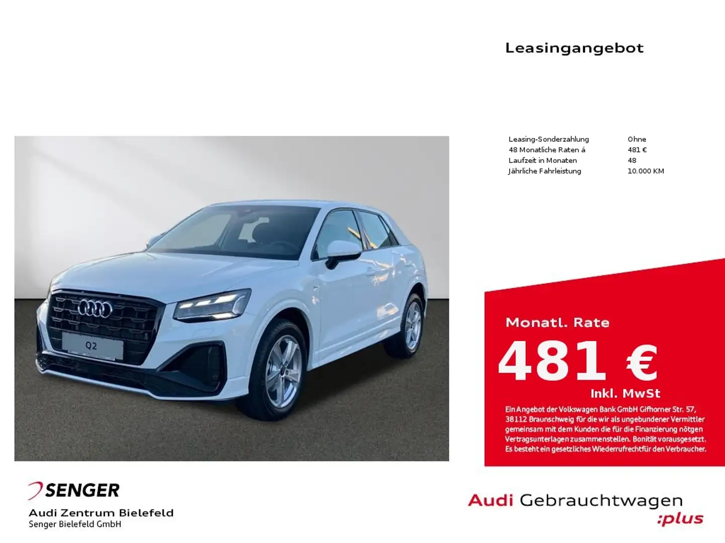 Audi Q2 S line 30 TDI Optikpaket Phone-Box Navi LED Weiß - 1