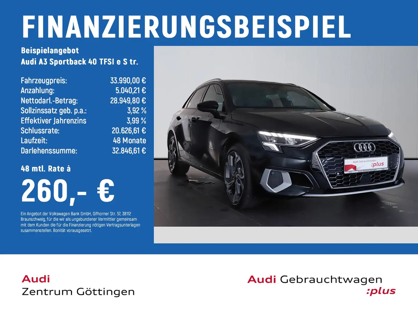 Audi A3 Sportback 40 TFSI e S tr. advanced +LED+SOUND Black - 2