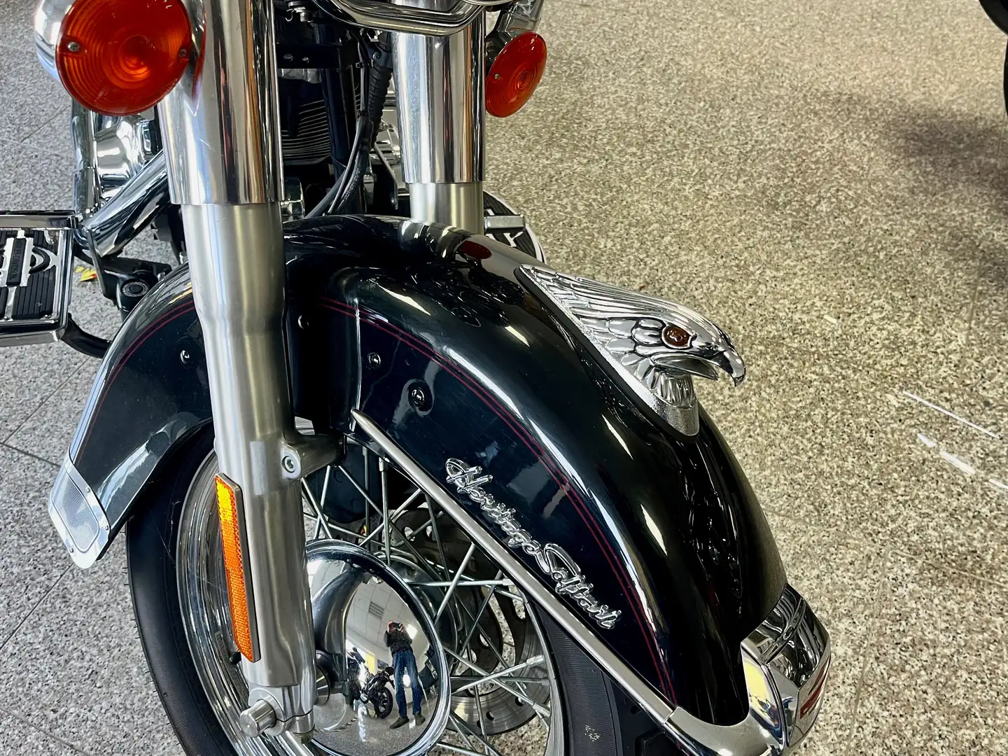 Harley-Davidson Heritage Softail Deluxe Classic 1.Hand-original Km-Ledertaschen Schwarz - 2