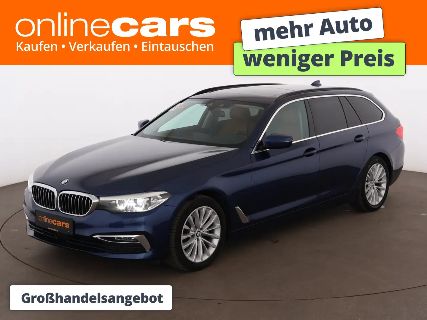BMW 520 d Touring Luxury Line Aut LED SKY AHK LEDER Blau - 1