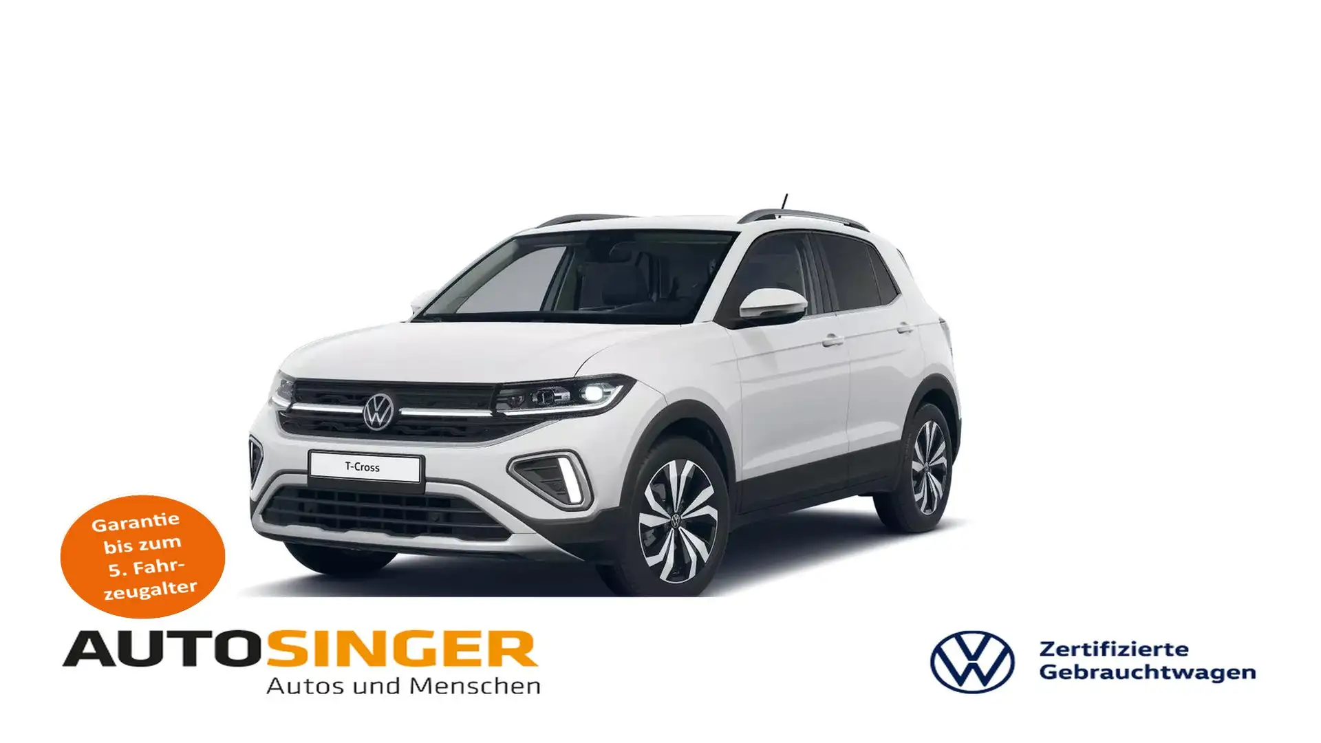 Volkswagen T-Cross Style 1.0 TSI *IQ-L*NAVI*ACC*PDC*SHZ*17" Weiß - 1