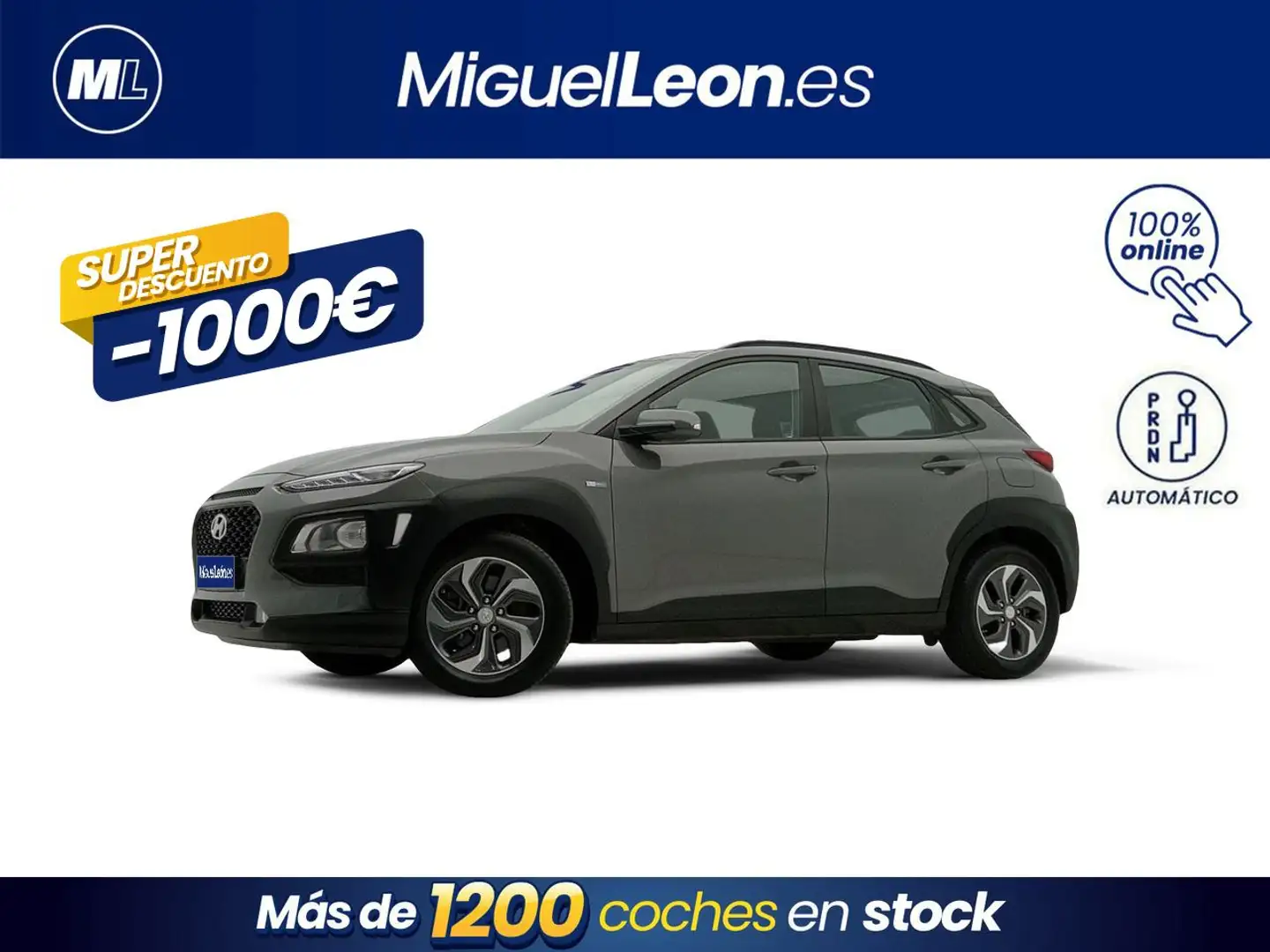 Hyundai KONA 1.6 GDI HEV Klass DT Gris - 1