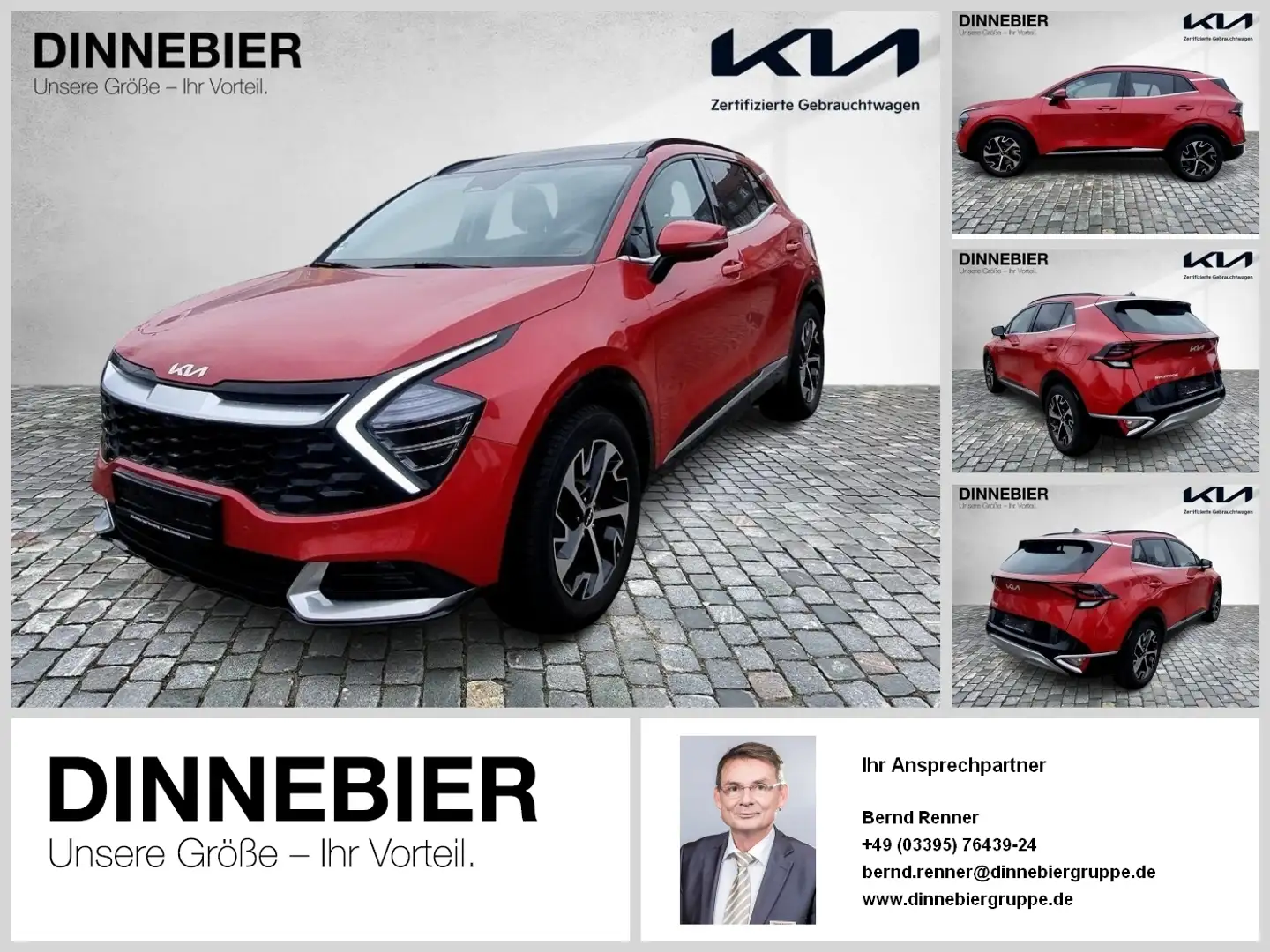 Kia Sportage Spirit 1.6T LED+360°+Glasdach+Navi Rouge - 1