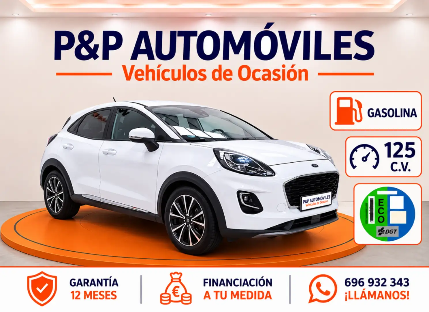 Ford Puma 1.0 EcoBoost MHEV Titanium 125 Blanco - 1