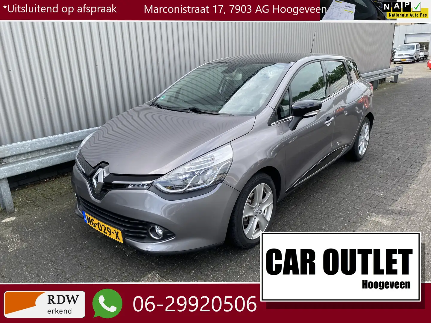 Renault Clio Estate 1.2 GT AUTOMAAT, Clima, CC, Pano, Navi, PDC Grijs - 1