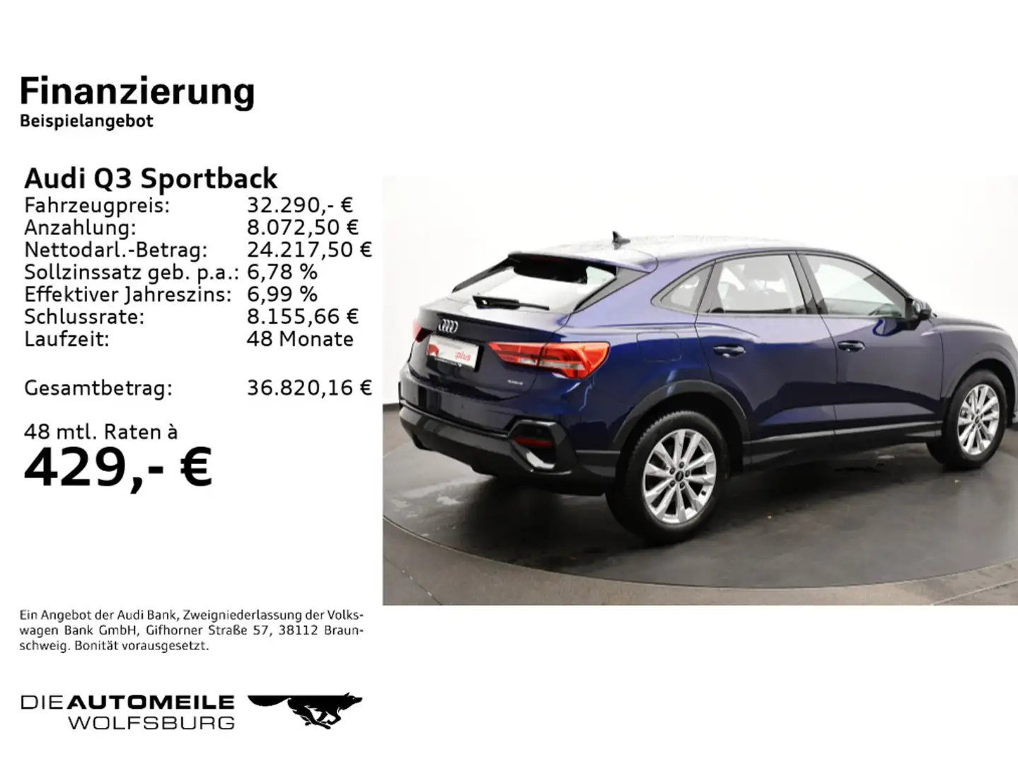 Audi Q3 45 TFSI quattro S-tronic AHK/virtua Blau - 2