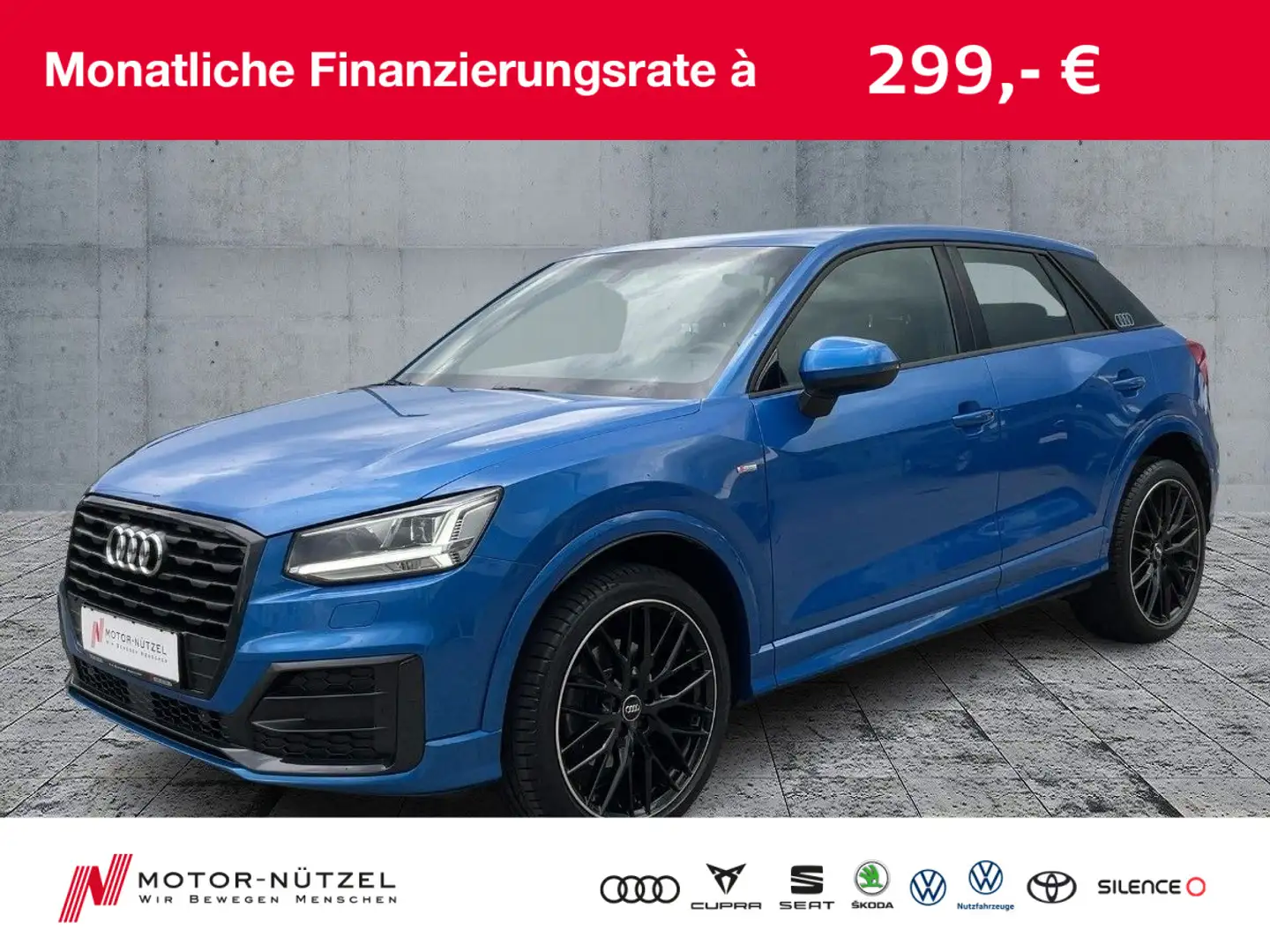 Audi Q2 1.4 TFSI S-TR S-LINE LED+AHK+APP+SHZ+RFK+19" Bleu - 1