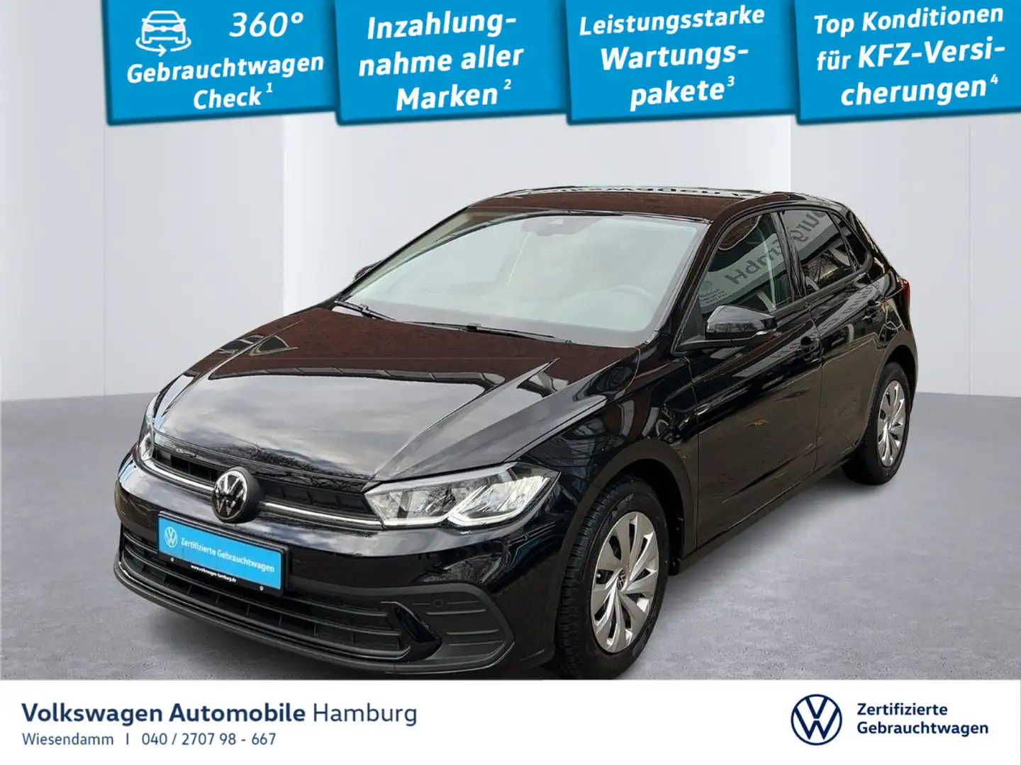 Volkswagen Polo 1.0 TSI Navi LED PDC Sitzhzg Schwarz - 1