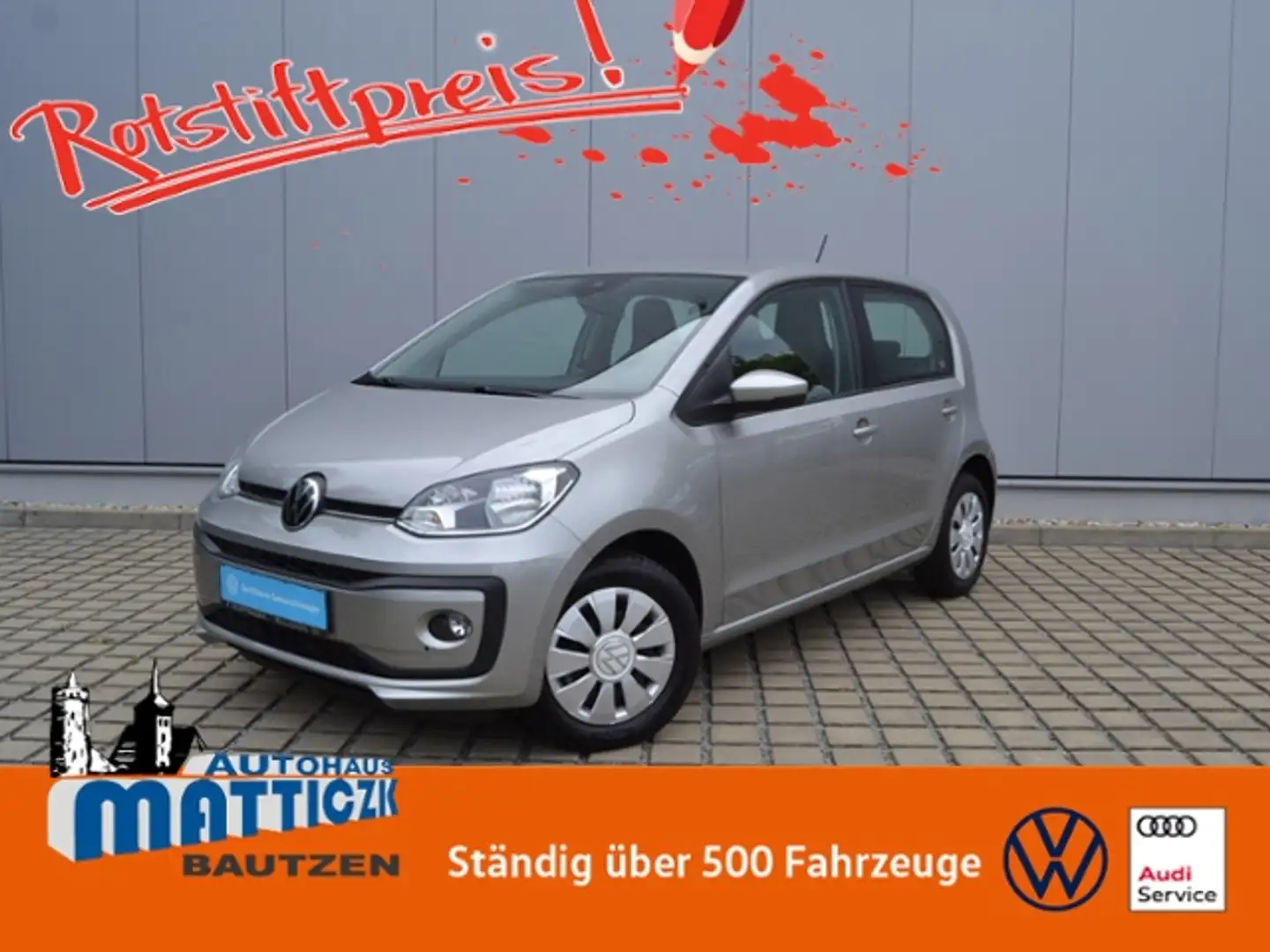 Volkswagen up! 1.0 Move 4-TÜRER/SHZ/KLIMAANLAGE/COMP.-PHONE/TEL. Silber - 1