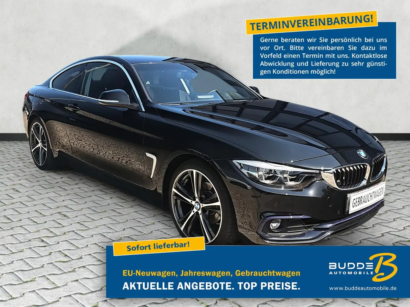 BMW 420 i Coupe Sport Line / Navi / Tempomat / LED Black - 1