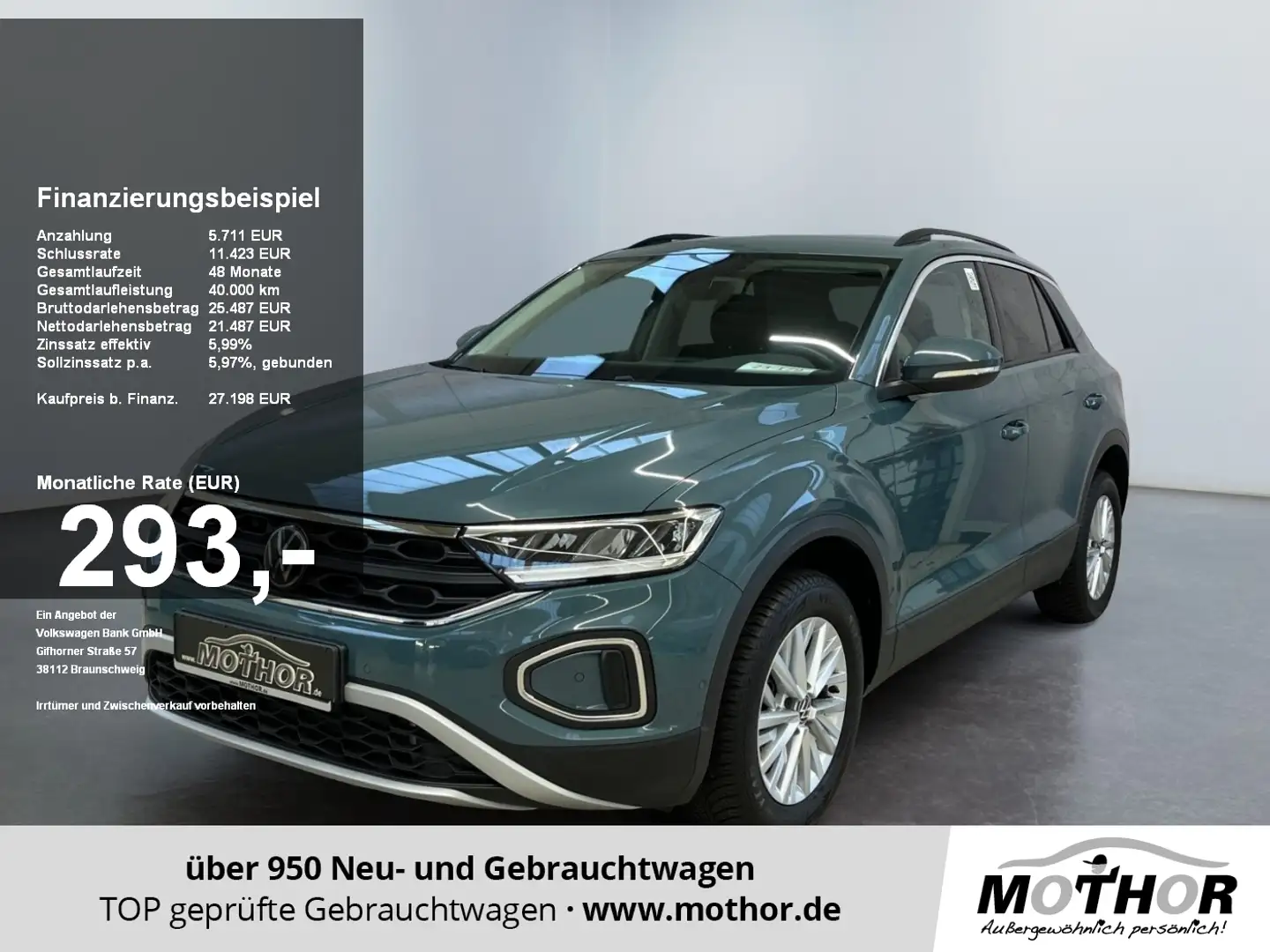 Volkswagen T-Roc Life 1.5 TSI DSG AHK Abnehmbar 1.Hd Blau - 1