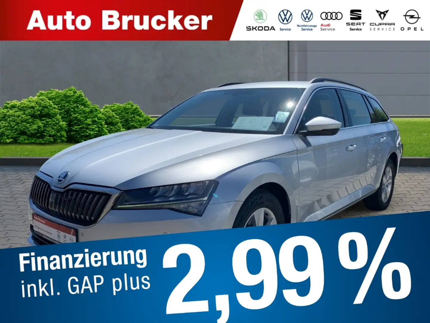Skoda Superb Combi Ambition 2.0 TDI+Navi+Alufelgen+Sitzheizung Silber - 1