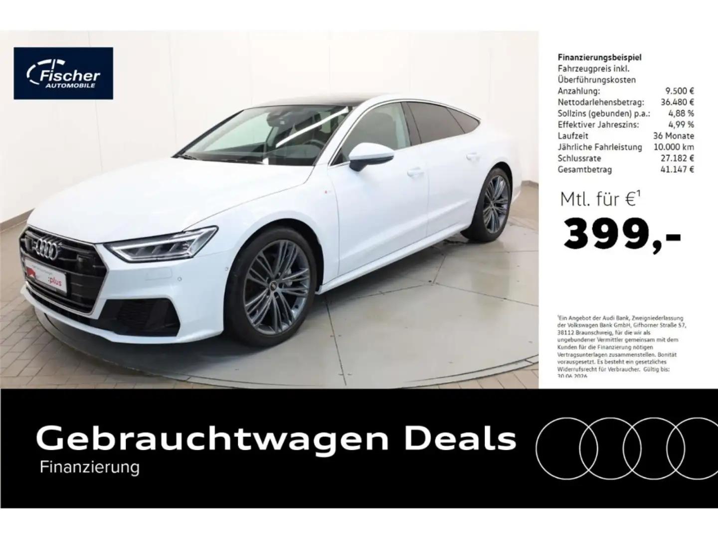 Audi A7 Sportback 45 TFSI quattro S line Head up/Pano Blanco - 1